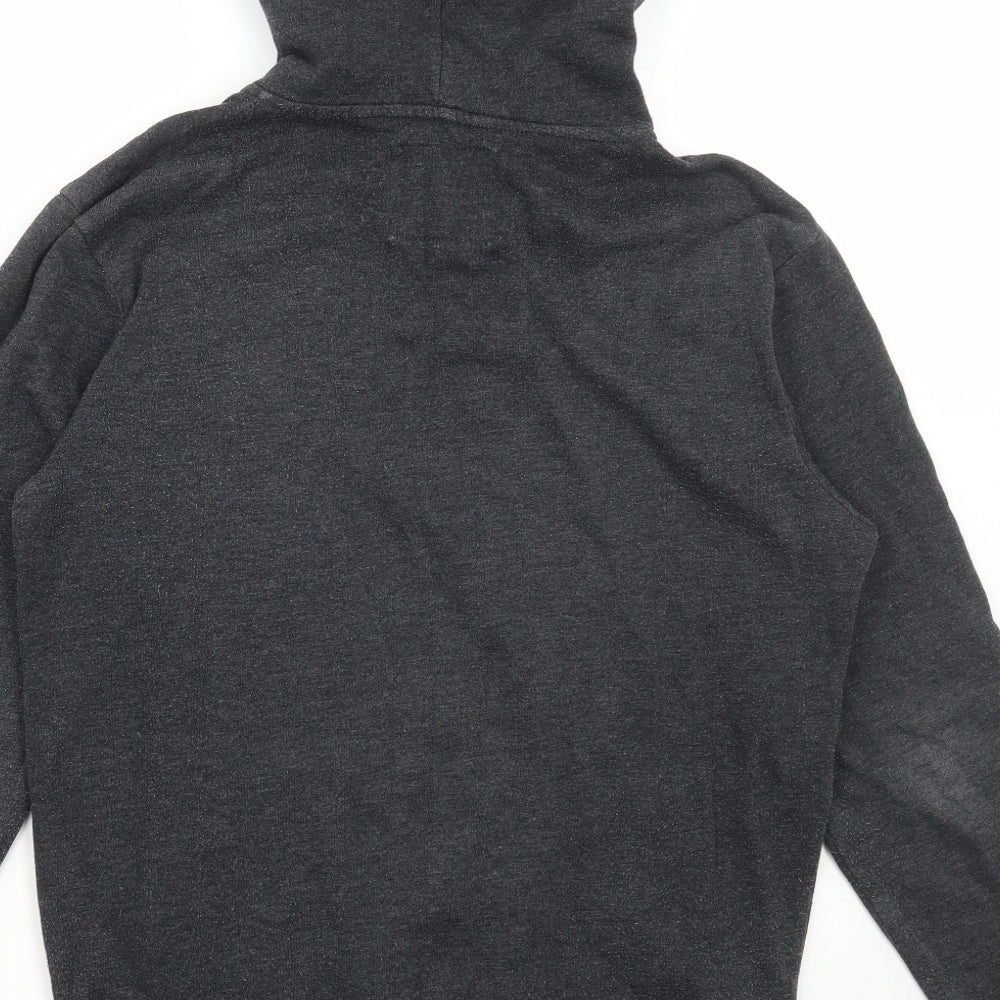 Cedar Wood State Mens Grey Polyester Full Zip Hoodie Size S