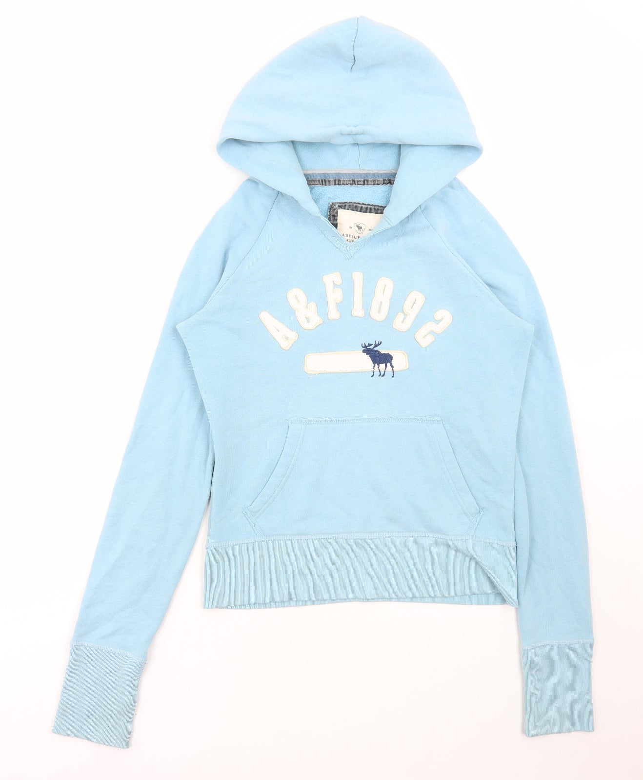 Abercrombie & Fitch Womens Blue Cotton Pullover Hoodie Size L Pullover