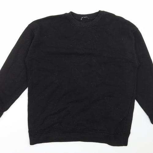 Zara Womens Black Cotton Pullover Sweatshirt Size M Pullover