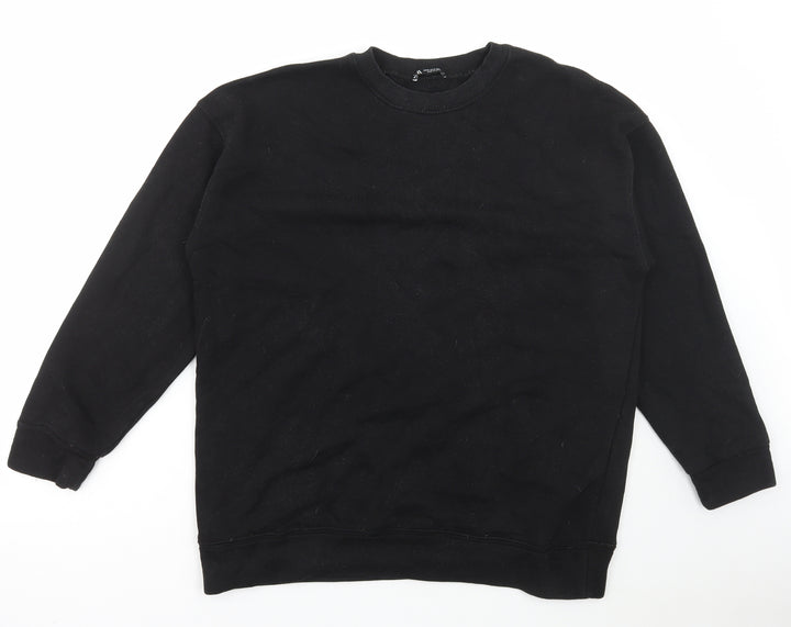 Zara Womens Black Cotton Pullover Sweatshirt Size M Pullover