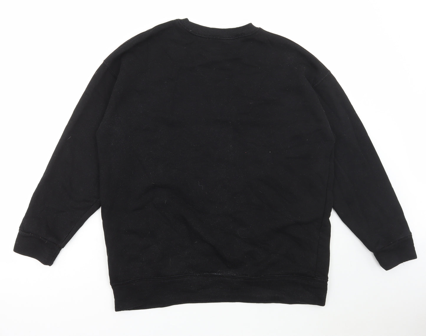 Zara Womens Black Cotton Pullover Sweatshirt Size M Pullover