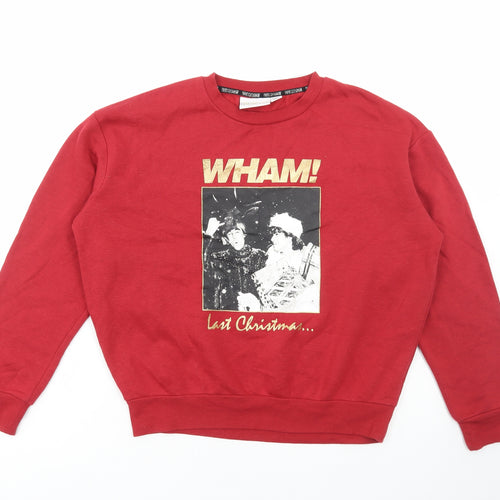 Primark Womens Red Cotton Pullover Sweatshirt Size S Pullover - Wham, Christmas