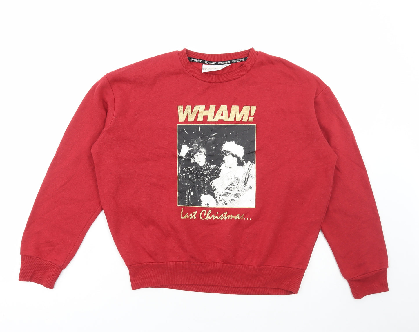 Primark Womens Red Cotton Pullover Sweatshirt Size S Pullover - Wham, Christmas