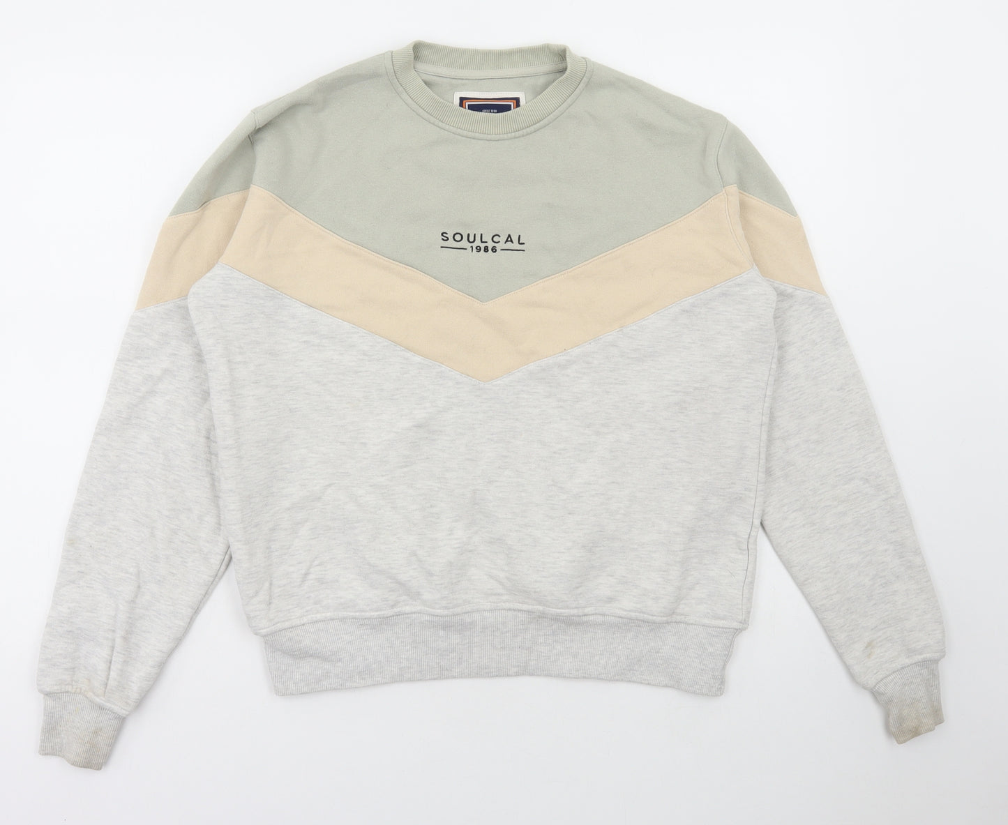 SoulCal&Co Womens Multicoloured Colourblock Cotton Pullover Sweatshirt Size 8 Pullover