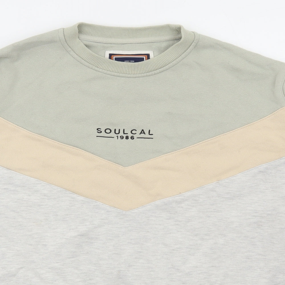 SoulCal&Co Womens Multicoloured Colourblock Cotton Pullover Sweatshirt Size 8 Pullover