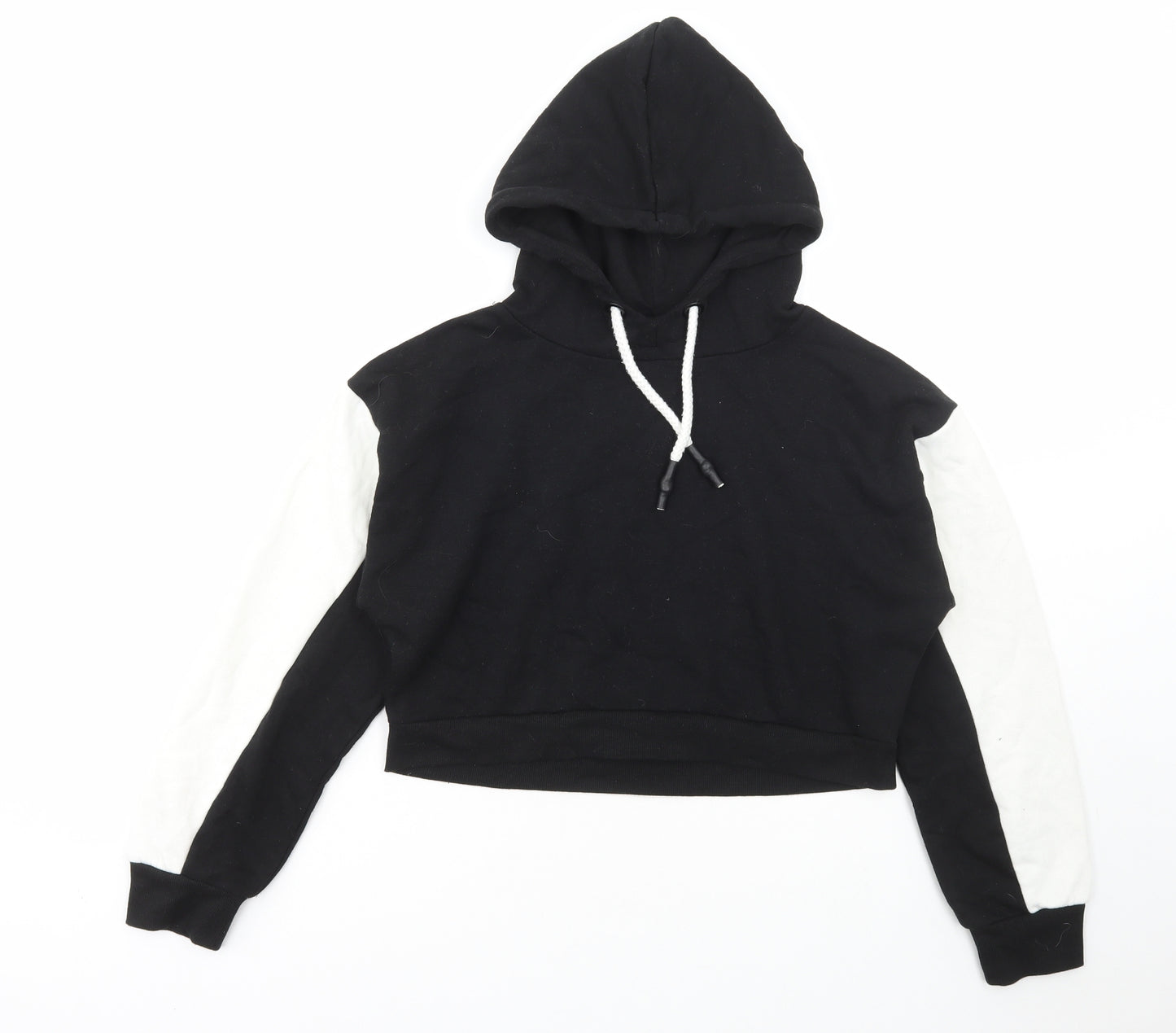 Primark Womens Black Colourblock Cotton Pullover Hoodie Size XS Pullover