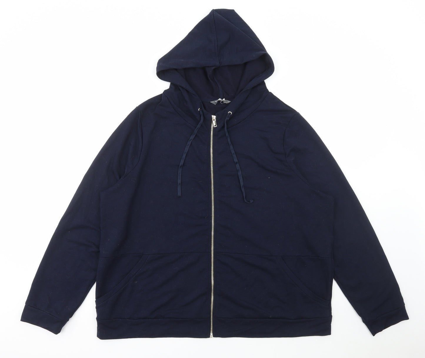 Nutmeg Womens Blue Polyester Full Zip Hoodie Size 22 Zip