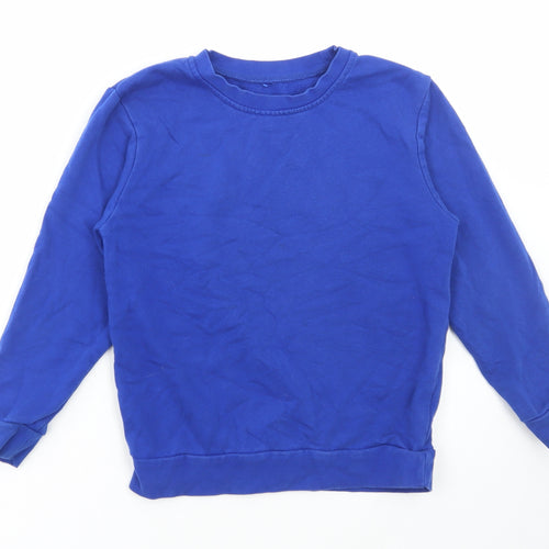George Boys Blue Cotton Pullover Sweatshirt Size 8-9 Years Pullover