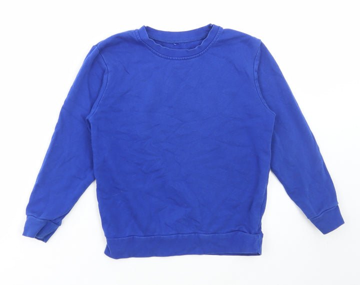 George Boys Blue Cotton Pullover Sweatshirt Size 8-9 Years Pullover