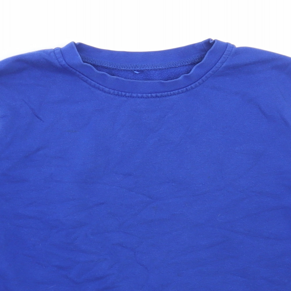 George Boys Blue Cotton Pullover Sweatshirt Size 8-9 Years Pullover