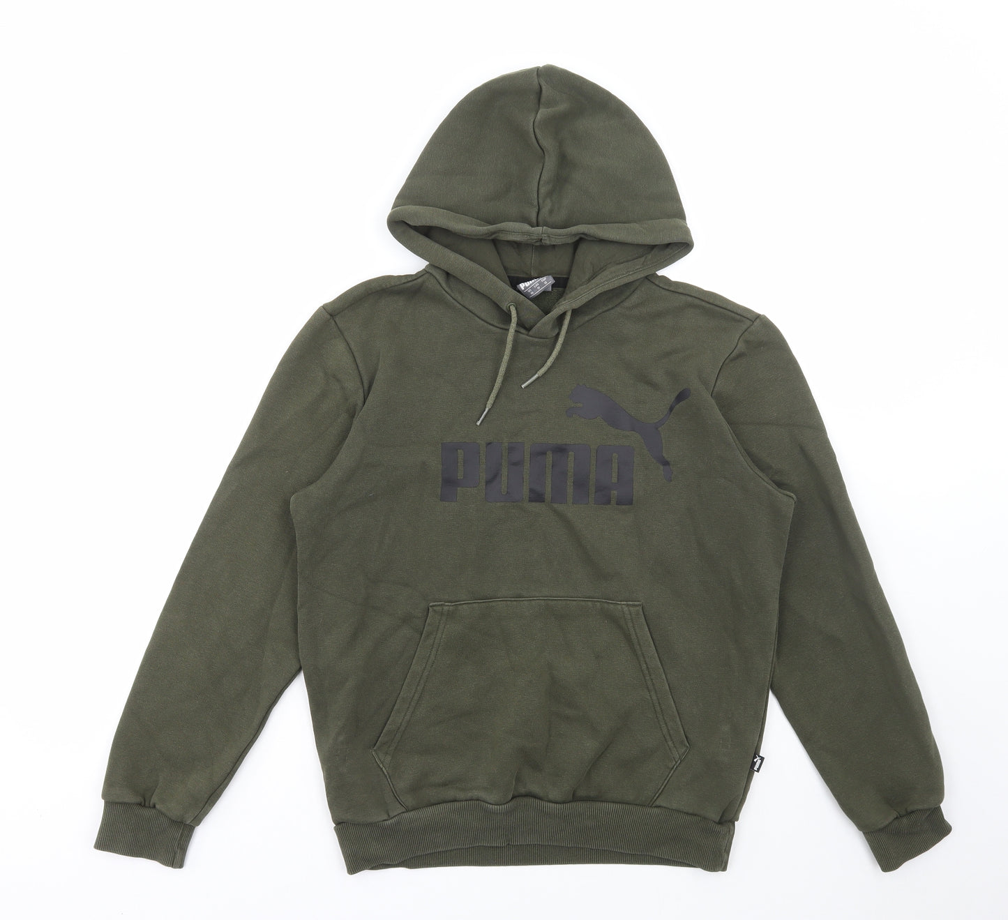 PUMA Mens Green Cotton Pullover Hoodie Size XS
