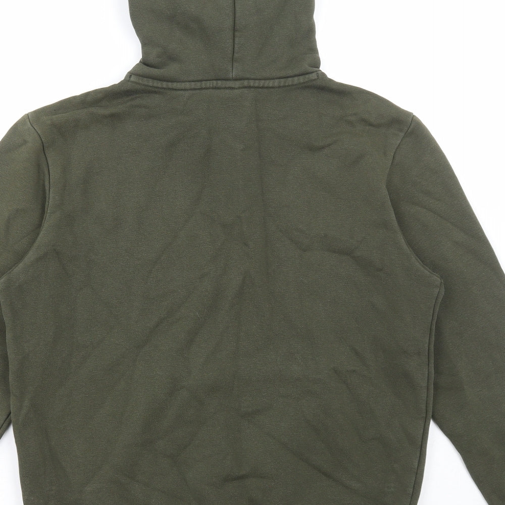 PUMA Mens Green Cotton Pullover Hoodie Size XS