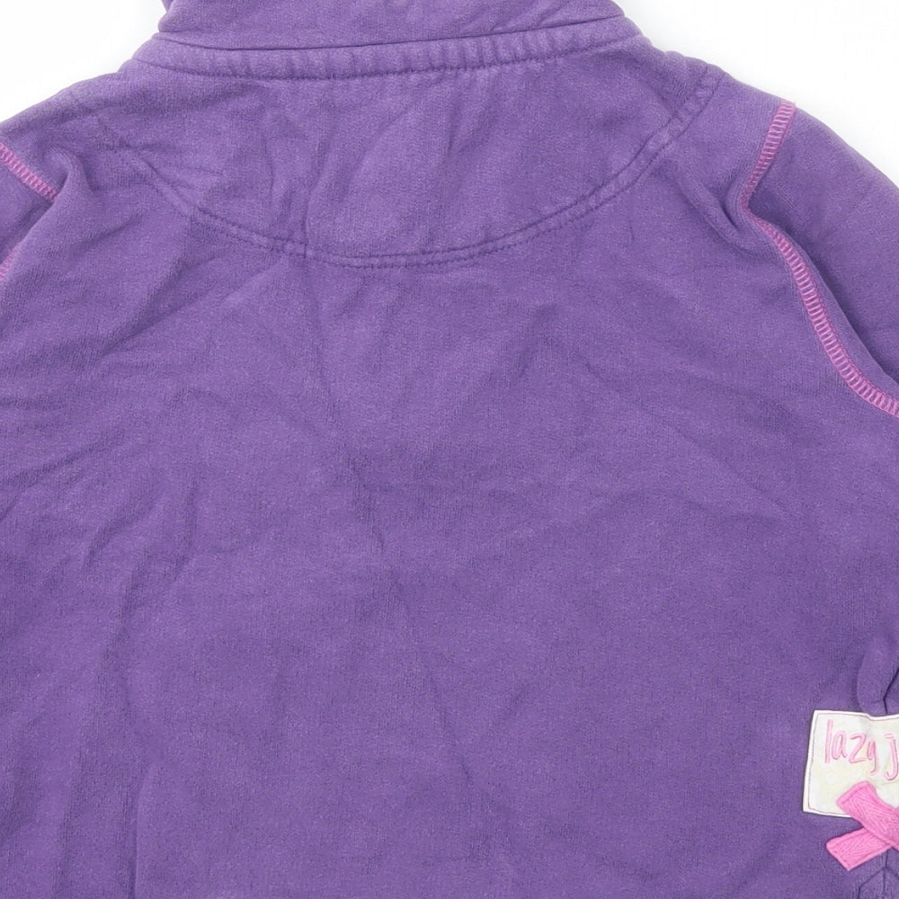 Lazy Jacks Girls Purple Cotton Pullover Sweatshirt Size 5-6 Years Zip