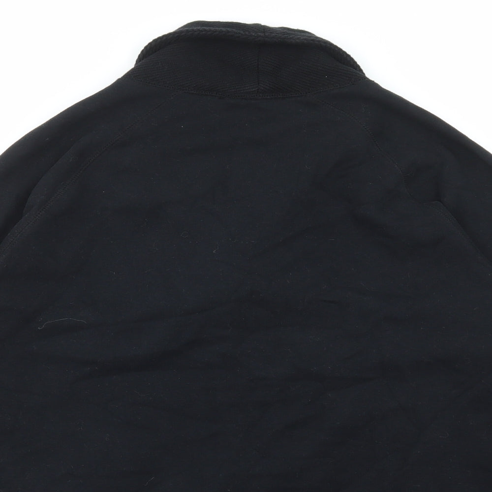 Ted Baker Mens Black Collared Cotton Cardigan Jumper Size L