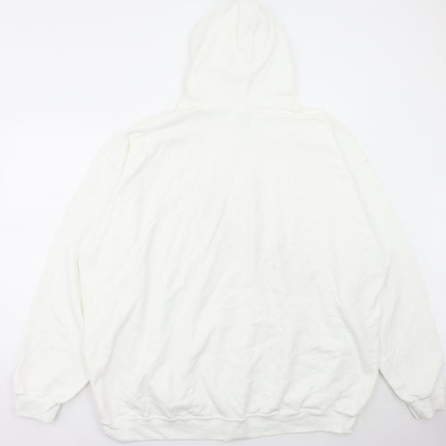 Gildan Mens White Cotton Pullover Hoodie Size 4XL - Dancing