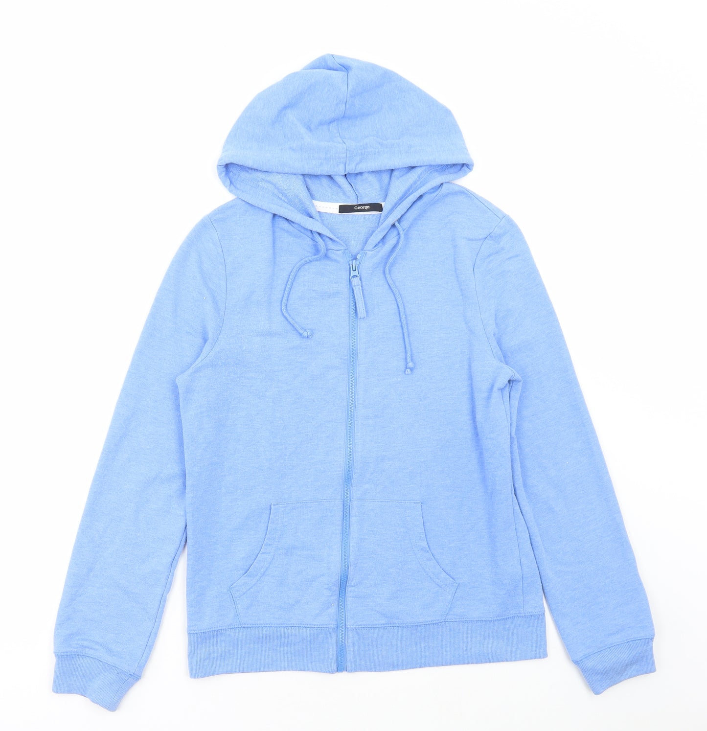 George Womens Blue Polyester Full Zip Hoodie Size 10 Zip
