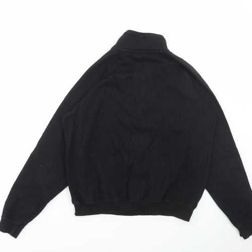 Preworn Womens Black Polyester Pullover Sweatshirt Size M Zip