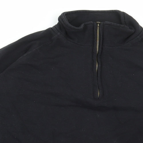 Preworn Womens Black Polyester Pullover Sweatshirt Size M Zip