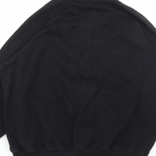 Preworn Womens Black Polyester Pullover Sweatshirt Size M Zip