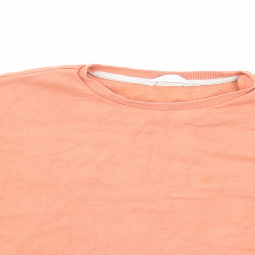 Marks and Spencer Girls Pink Cotton Pullover Sweatshirt Size 8-9 Years Pullover - Cropped