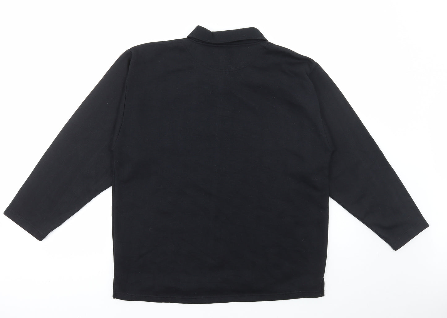 Icecube Womens Black Floral Cotton Pullover Sweatshirt Size M Button