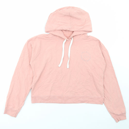 Jack Wills Womens Pink Cotton Pullover Hoodie Size 12 Pullover