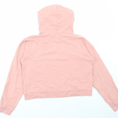 Jack Wills Womens Pink Cotton Pullover Hoodie Size 12 Pullover