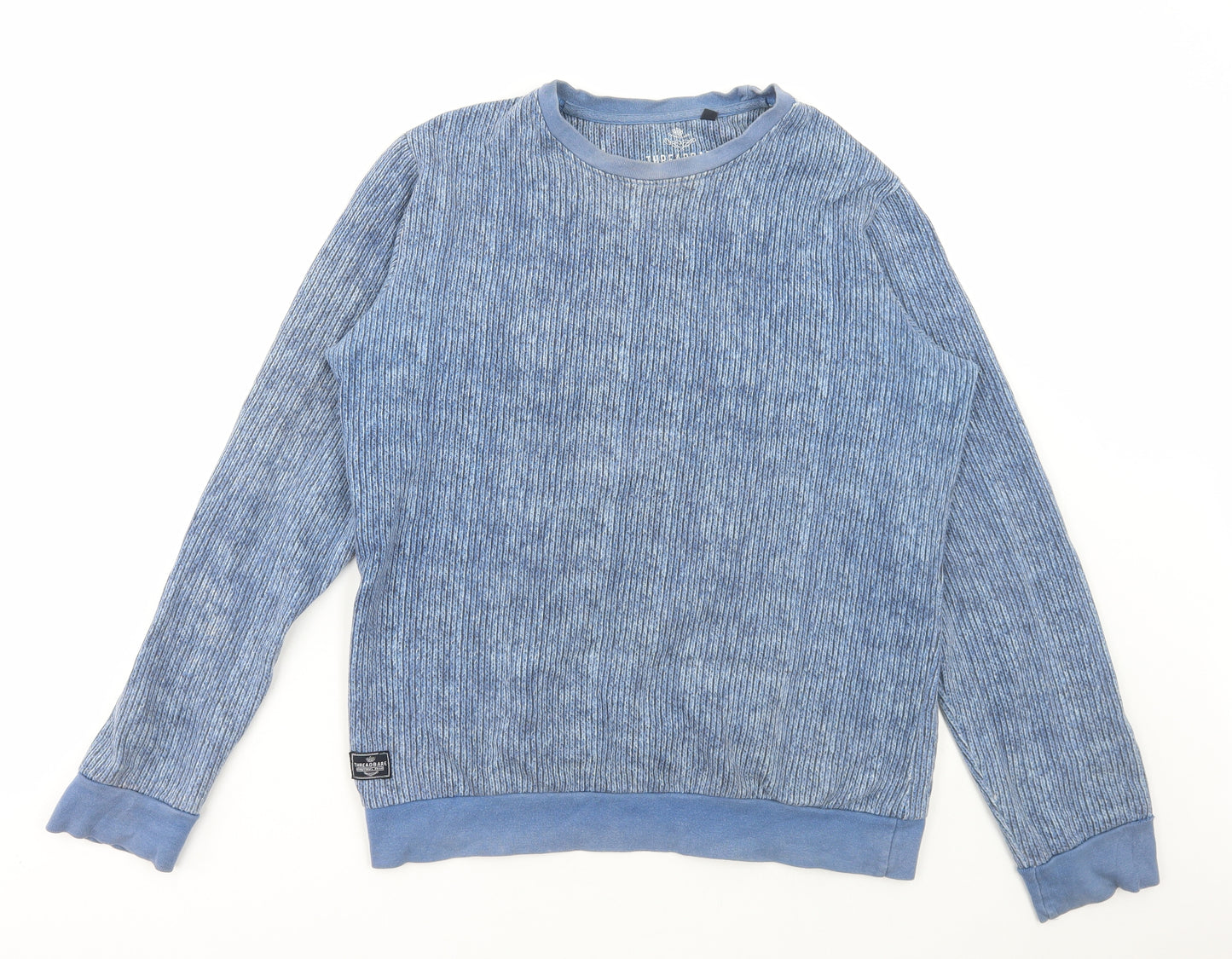 Threadbare Mens Blue Polyester Pullover Sweatshirt Size M