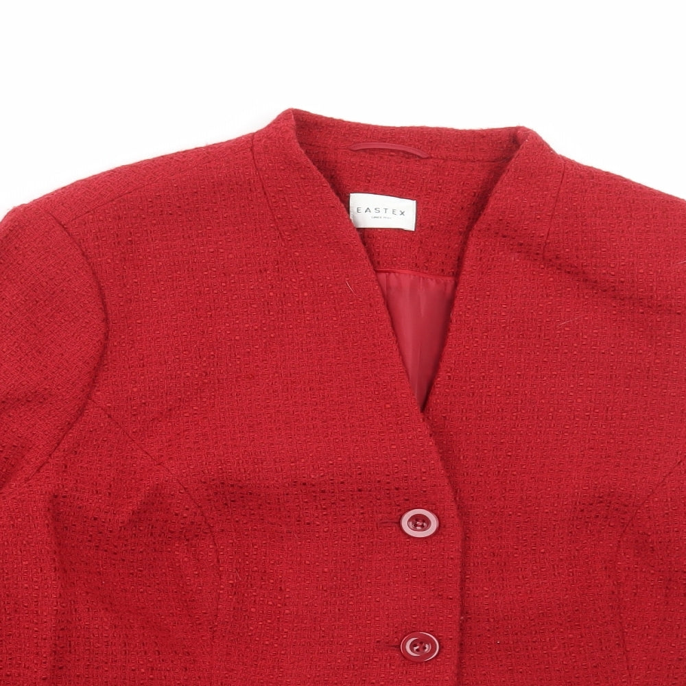 Eastex Womens Red Jacket Blazer Size 18 Button
