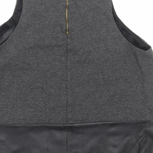 River Island Womens Grey Viscose Basic Tank Size 14 Round Neck