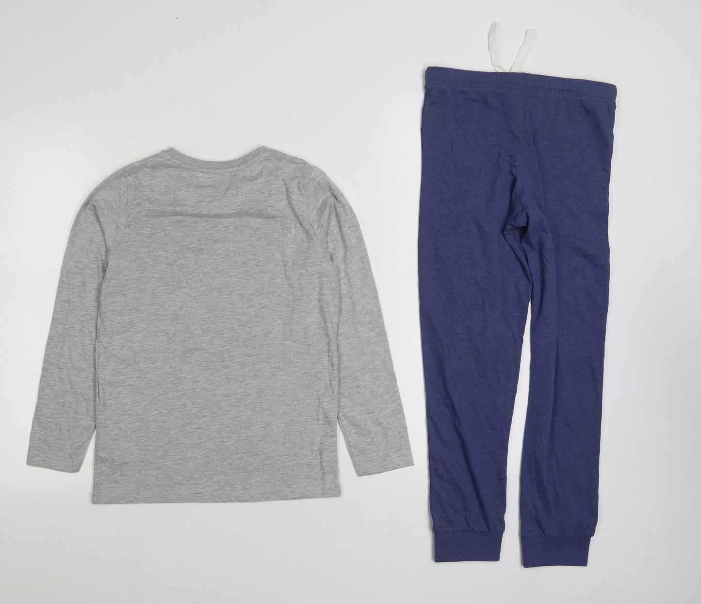 Marks and Spencer Boys Grey Solid Cotton Pyjama Set Size 8-9 Years Pullover - The Mandalorian Star Wars