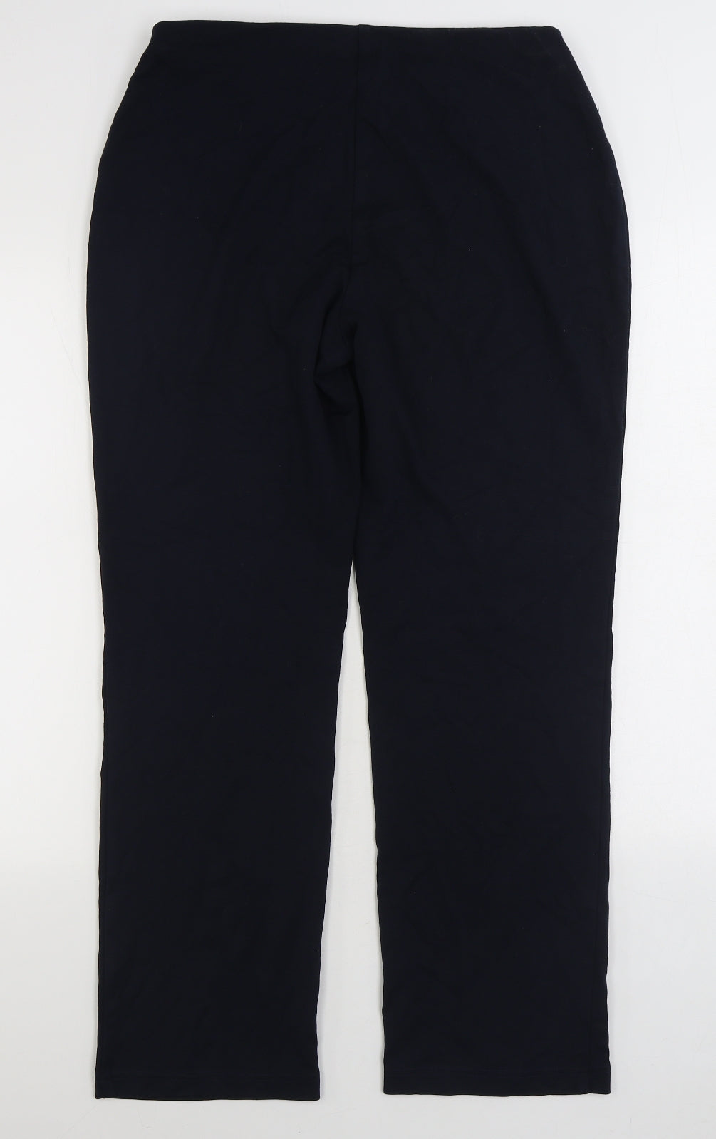 Marks and Spencer Womens Blue Viscose Trousers Size 12 L29 in Regular