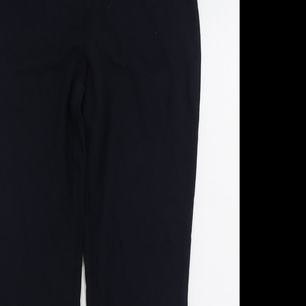 Marks and Spencer Womens Blue Viscose Trousers Size 12 L29 in Regular