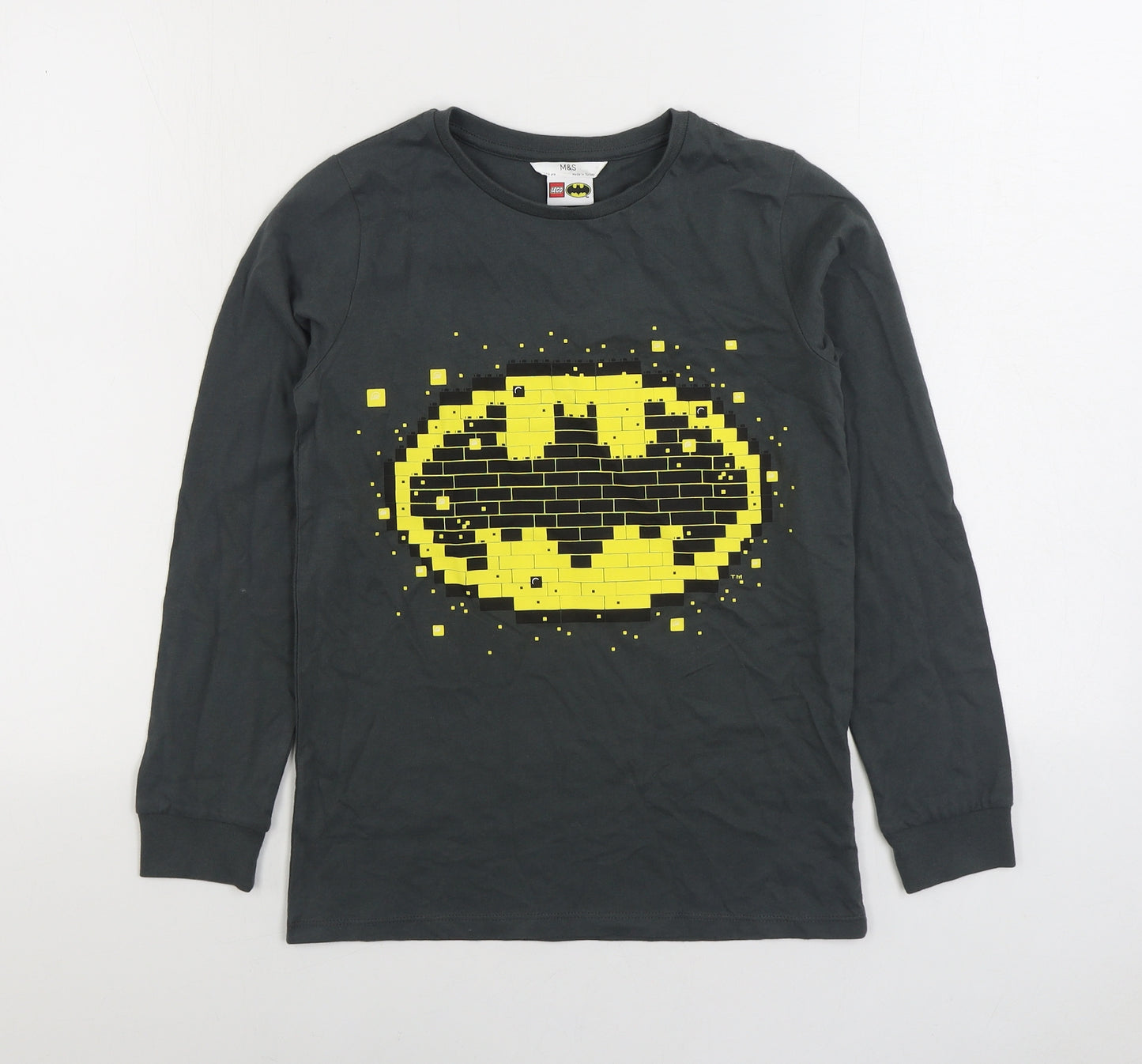 Marks and Spencer Boys Grey Cotton Pullover Sweatshirt Size 9-10 Years Pullover - Lego Batman