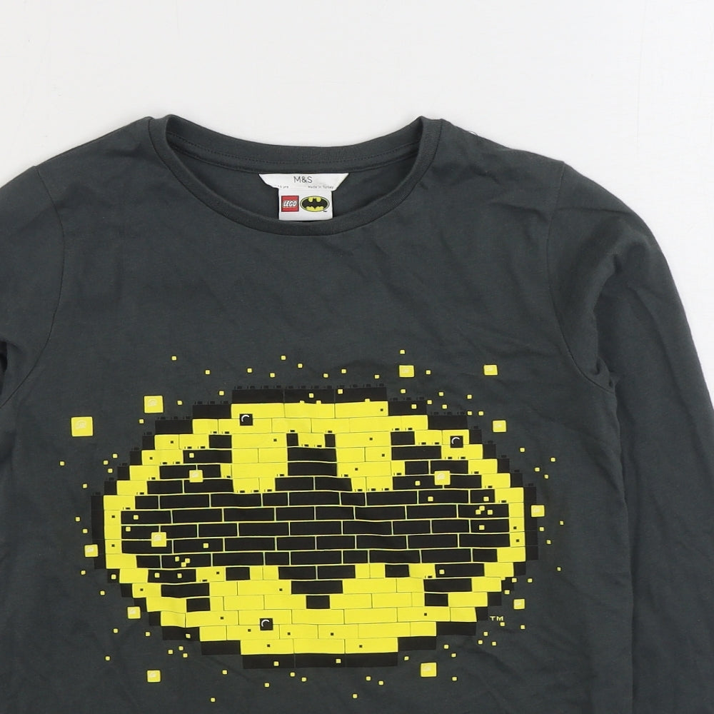 Marks and Spencer Boys Grey Cotton Pullover Sweatshirt Size 9-10 Years Pullover - Lego Batman