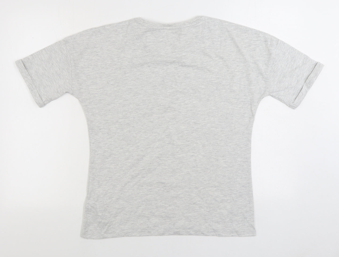 Marks and Spencer Girls Grey Cotton Basic T-Shirt Size 13-14 Years Round Neck Pullover - Peanuts Snoopy