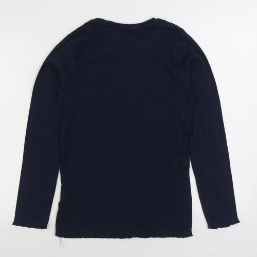 Marks and Spencer Girls Blue Cotton Basic T-Shirt Size 13-14 Years Round Neck Pullover - Hogwarts Harry Potter
