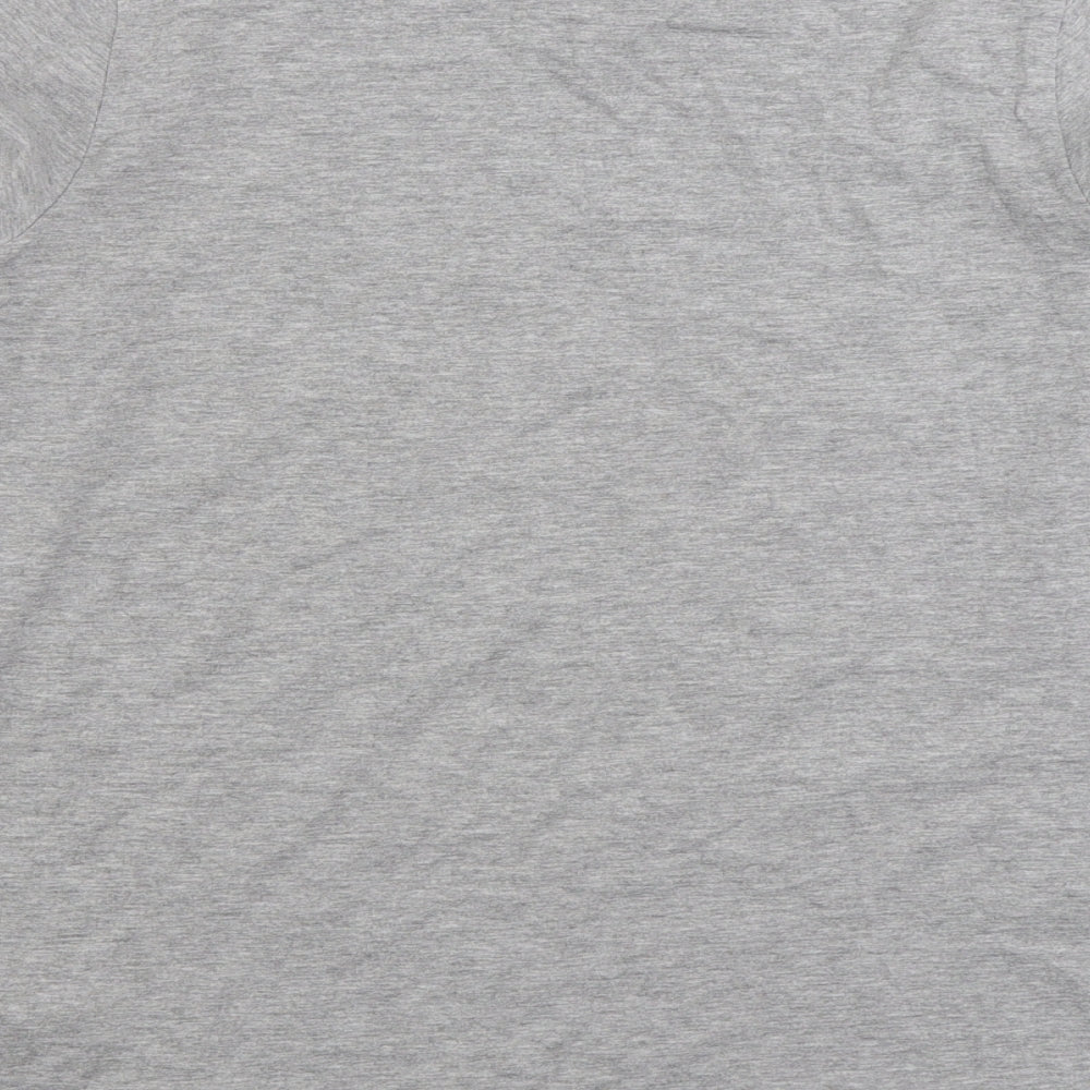 Marks and Spencer Boys Grey Cotton Basic T-Shirt Size 12-13 Years Round Neck Pullover - Snow Way Dude