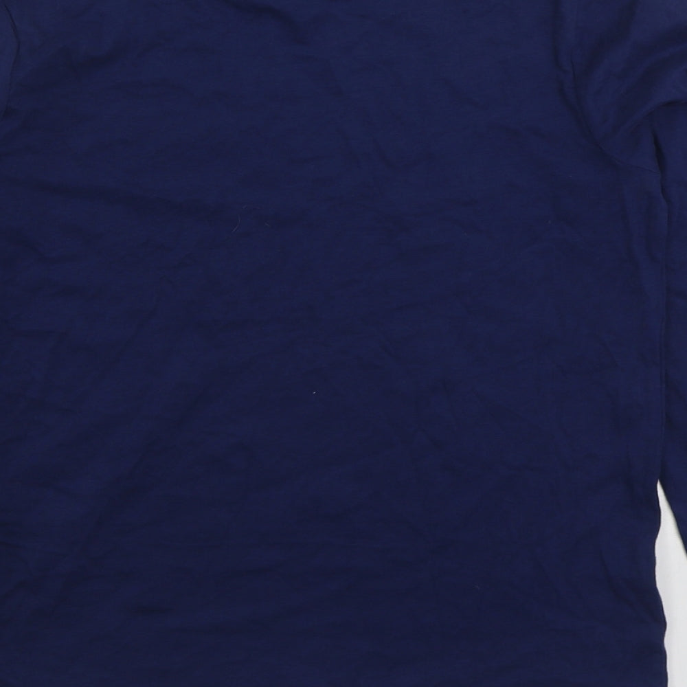 Marks and Spencer Boys Blue Cotton Basic T-Shirt Size 11-12 Years Round Neck Pullover