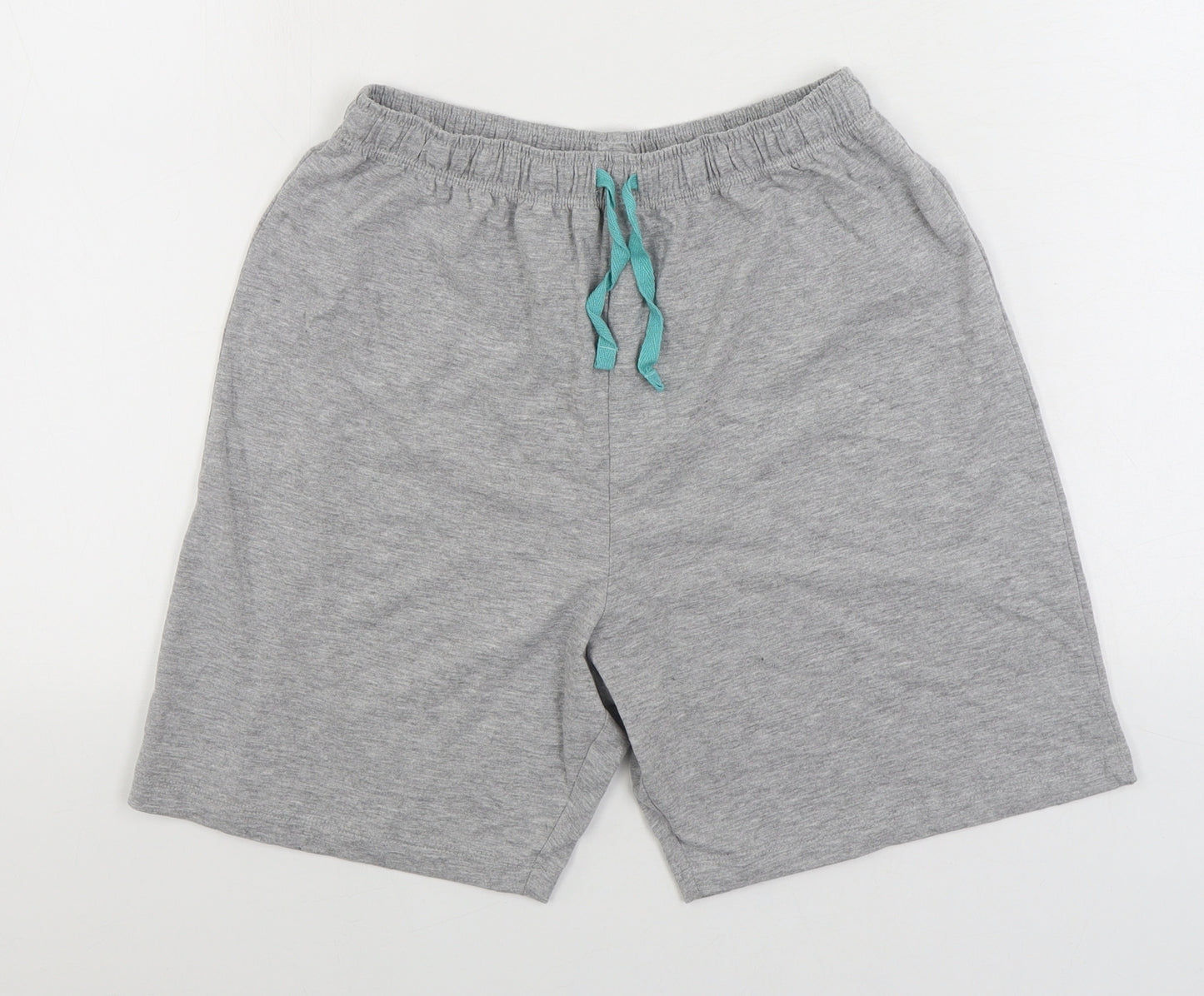 Marks and Spencer Boys Grey Cotton Sweat Shorts Size 13-14 Years Regular Drawstring