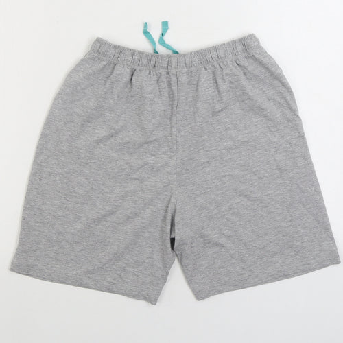 Marks and Spencer Boys Grey Cotton Sweat Shorts Size 13-14 Years Regular Drawstring