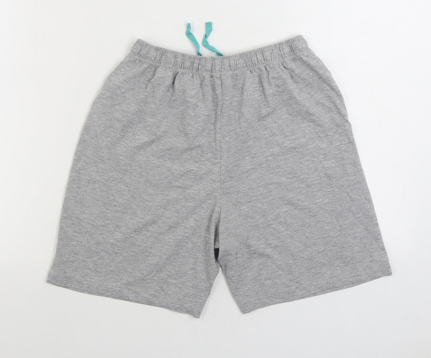 Marks and Spencer Boys Grey Cotton Sweat Shorts Size 13-14 Years Regular Drawstring
