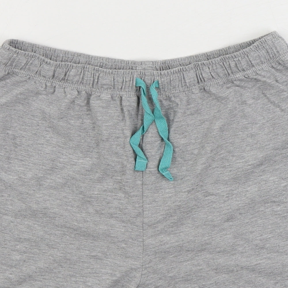 Marks and Spencer Boys Grey Cotton Sweat Shorts Size 13-14 Years Regular Drawstring