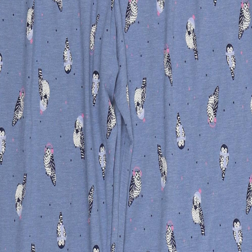 Marks and Spencer Womens Blue Geometric Cotton Pyjama Pants Size M - Owls