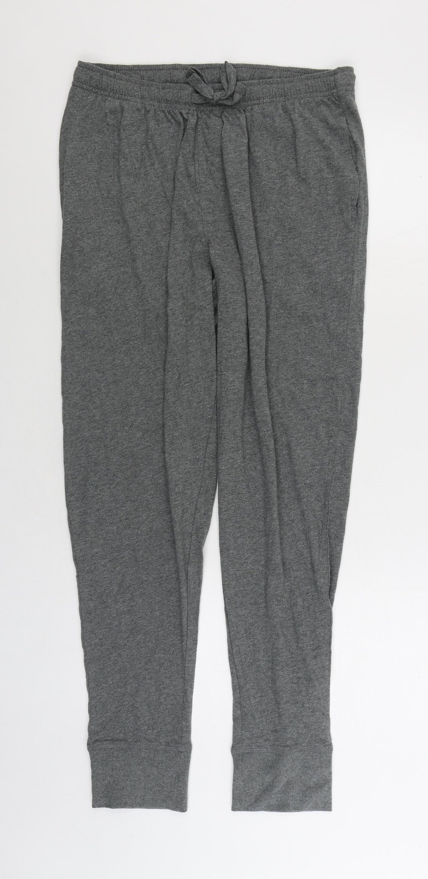 Marks and Spencer Mens Grey Solid 100% Cotton Pyjama Pants Size M Pullover