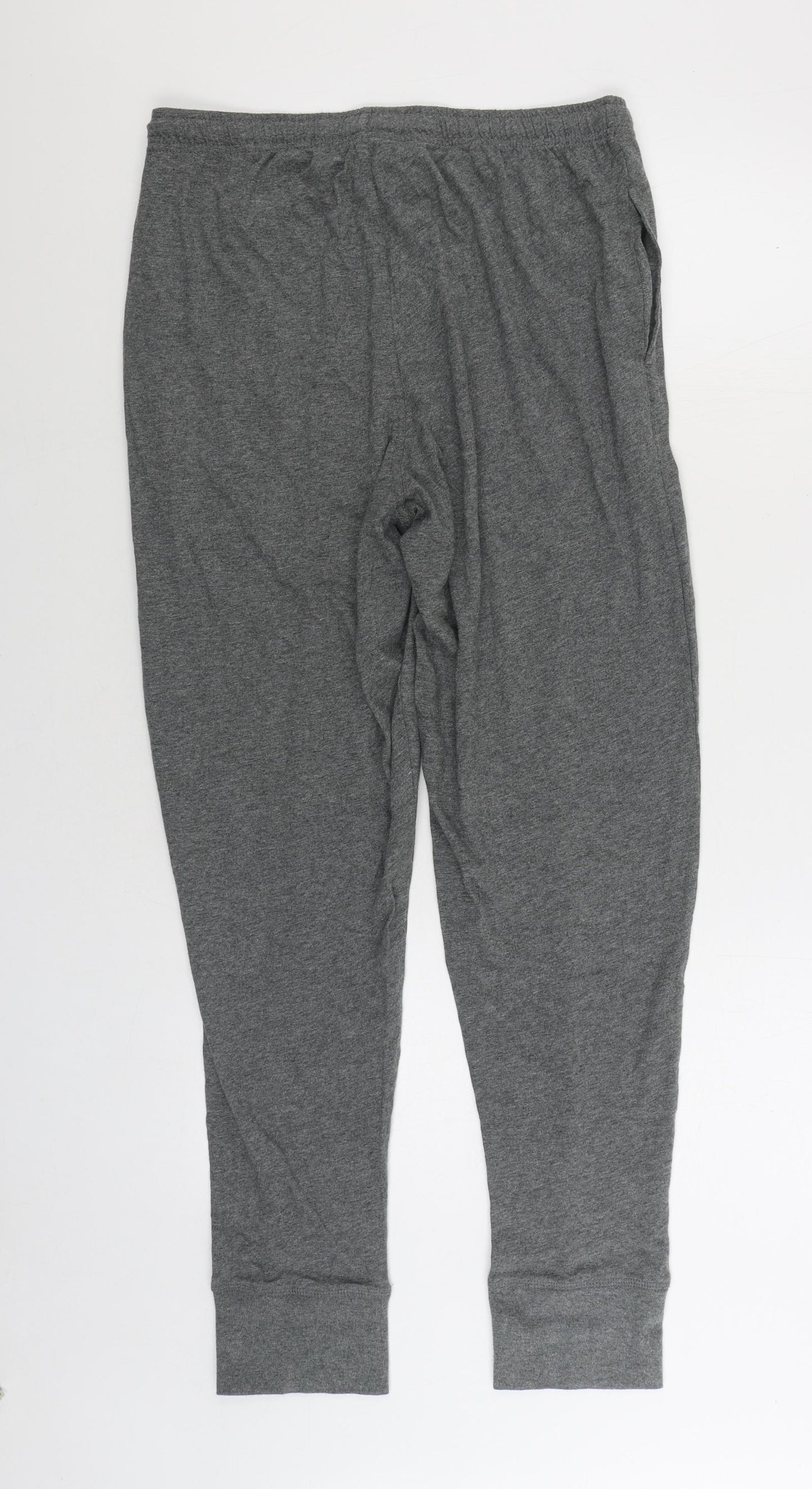 Marks and Spencer Mens Grey Solid 100% Cotton Pyjama Pants Size M Pullover