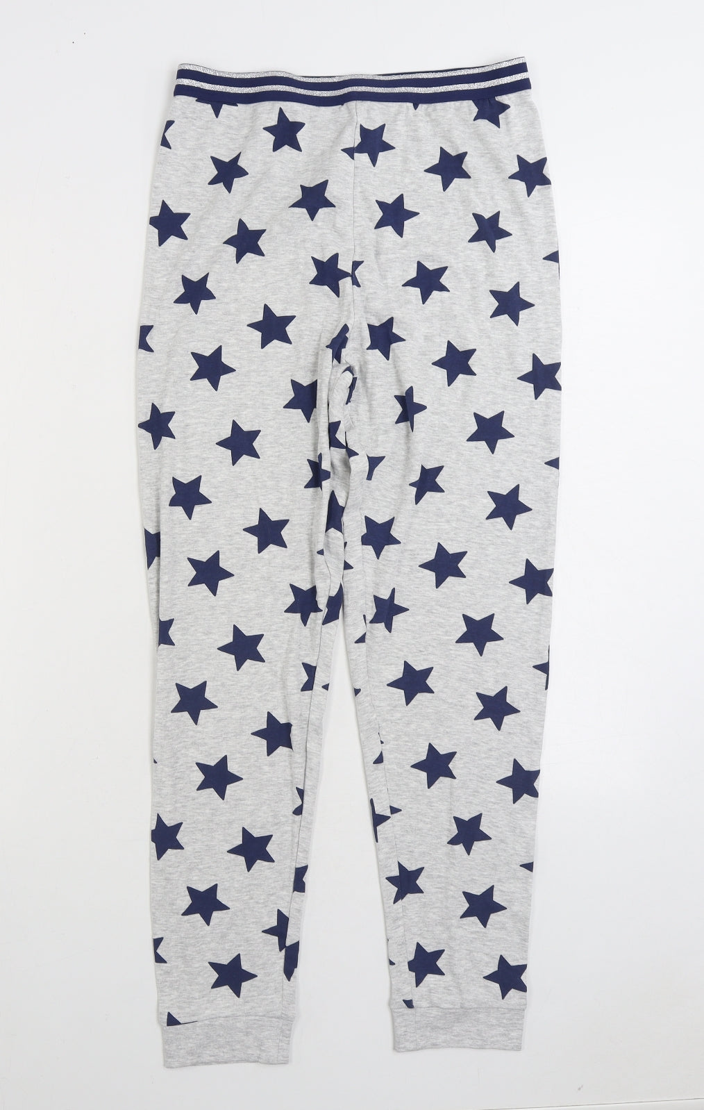 Marks and Spencer Girls Grey Geometric Cotton Capri Pyjama Pants Size 12-13 Years Pullover - Stars