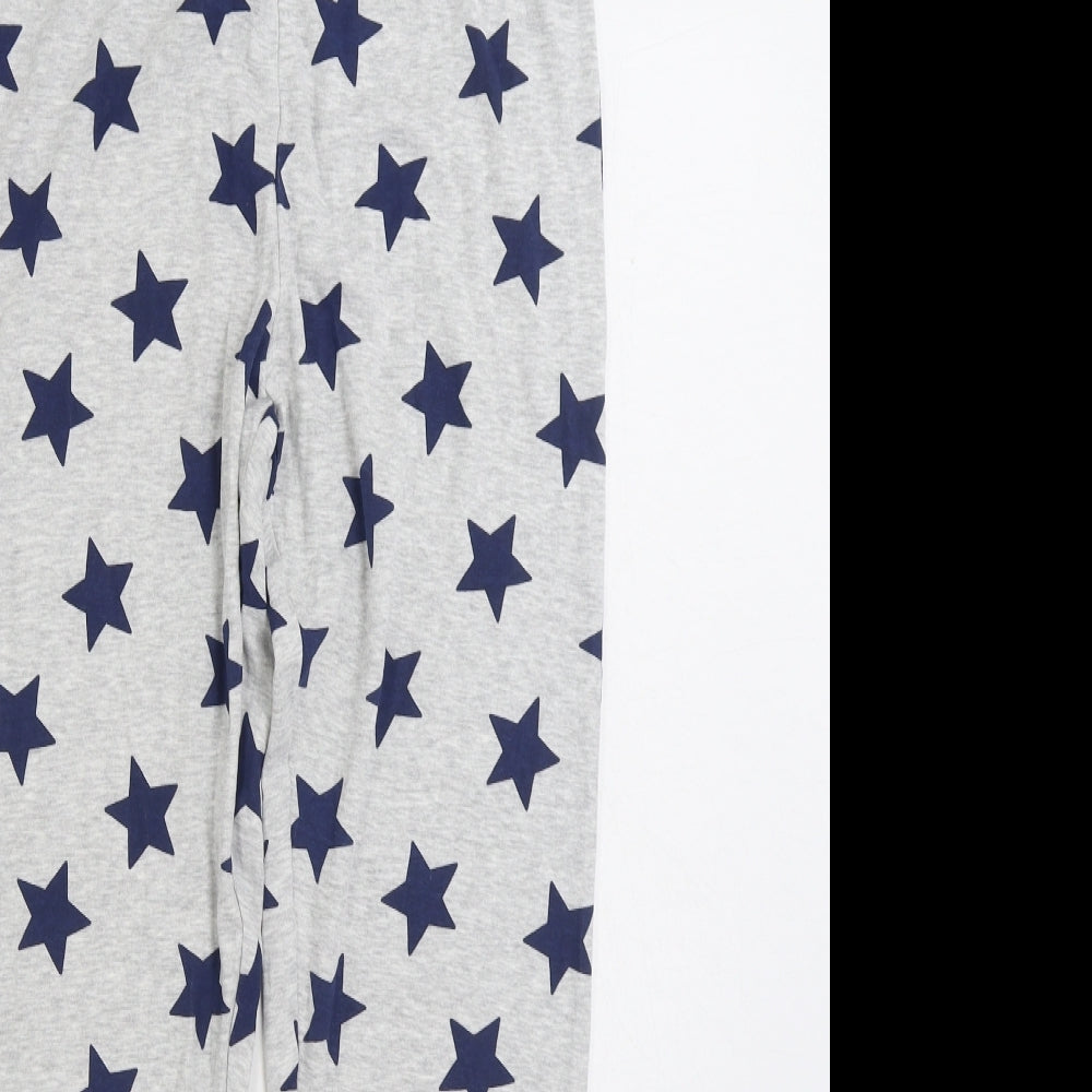 Marks and Spencer Girls Grey Geometric Cotton Capri Pyjama Pants Size 12-13 Years Pullover - Stars