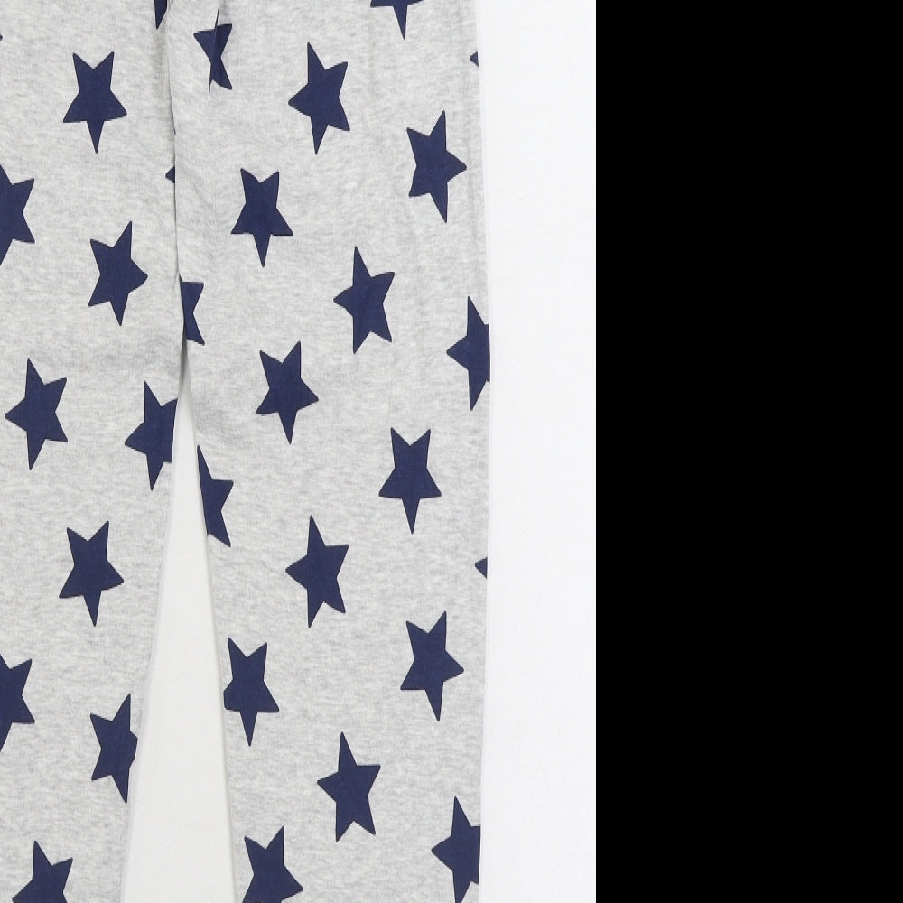 Marks and Spencer Girls Grey Geometric Cotton Capri Pyjama Pants Size 12-13 Years Pullover - Stars