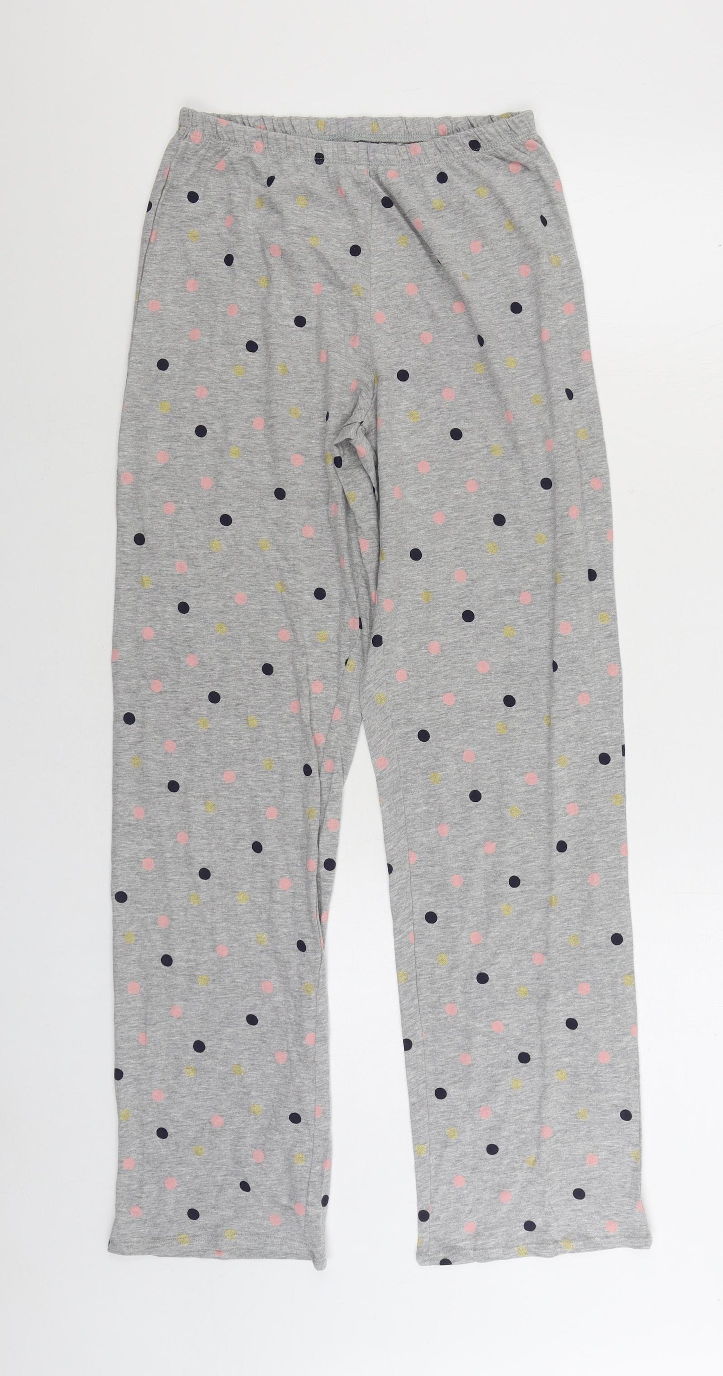 Marks and Spencer Womens Grey Polka Dot Cotton Pyjama Pants Size S
